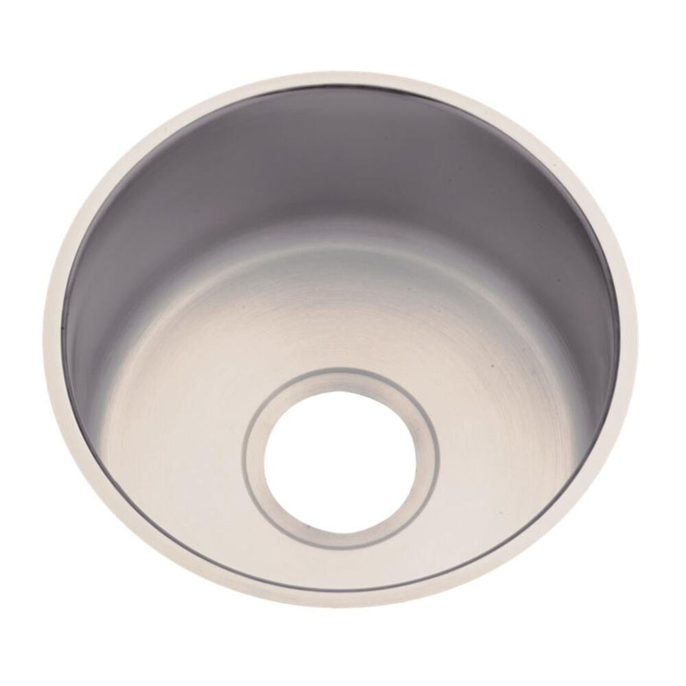 DCFU12FB Dayton 14-3/8" Kitchen Sink, Round, 0 Faucet Holes, Single Bowl, Undermount, Stainless Steel, Soft Satin