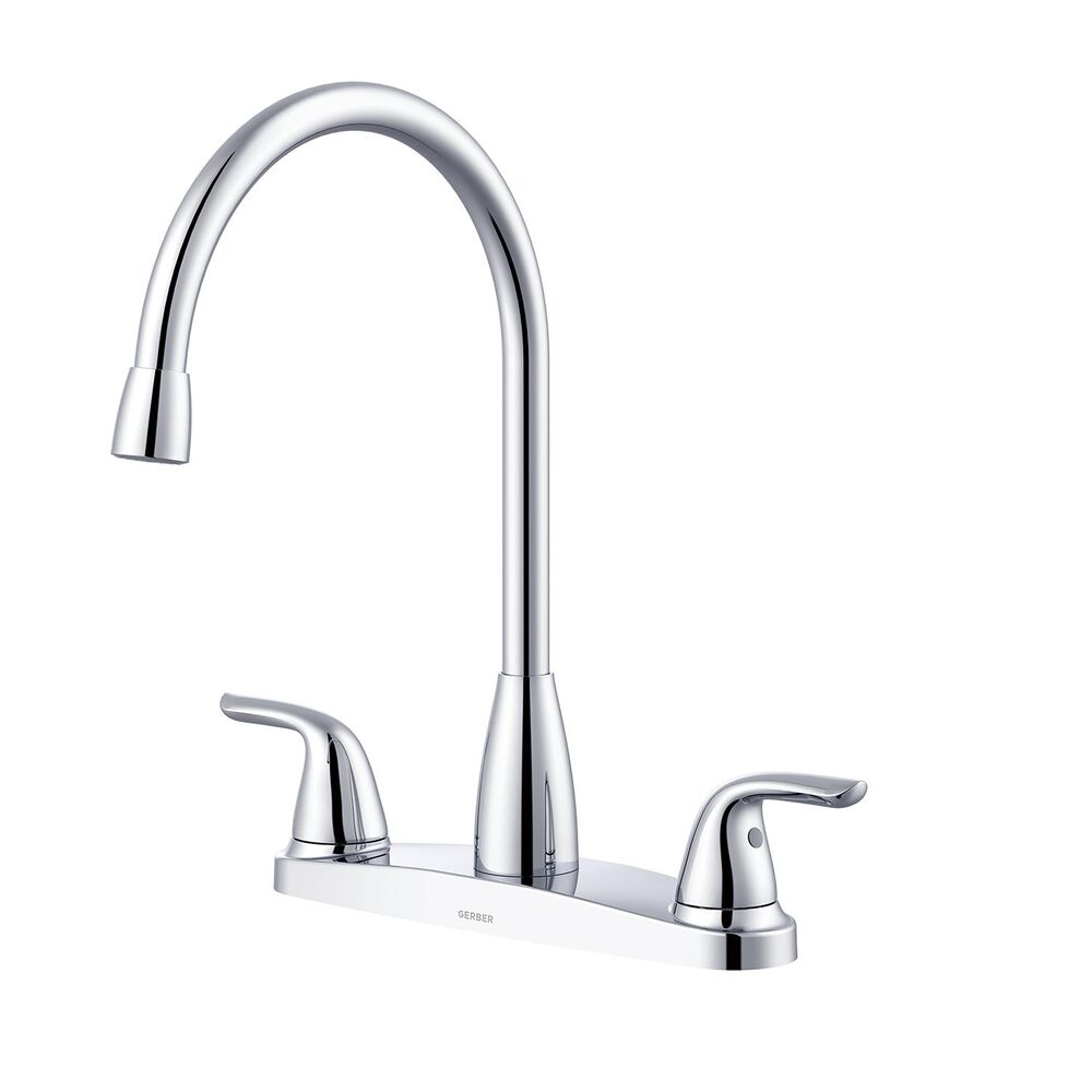g0040168 Viper Two Handle Kitchen Faucet, 1.75 gpm Flow Rate, 360 deg Swivel Spout, 2 Handles, Chrome