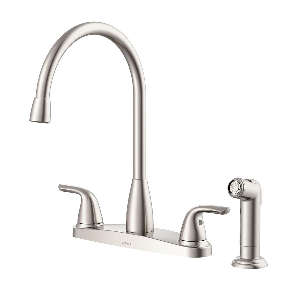 g0040167ss Viper Two Handle Kitchen Faucet, 1.75 gpm, 360 deg Swivel Spout, 2 Handles, Stainless Steel