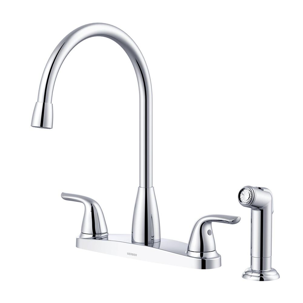 g0040167 Viper Two Handle Kitchen Faucet, 1.75 gpm Flow Rate, 360 deg Swivel Spout, 2 Handles, Chrome