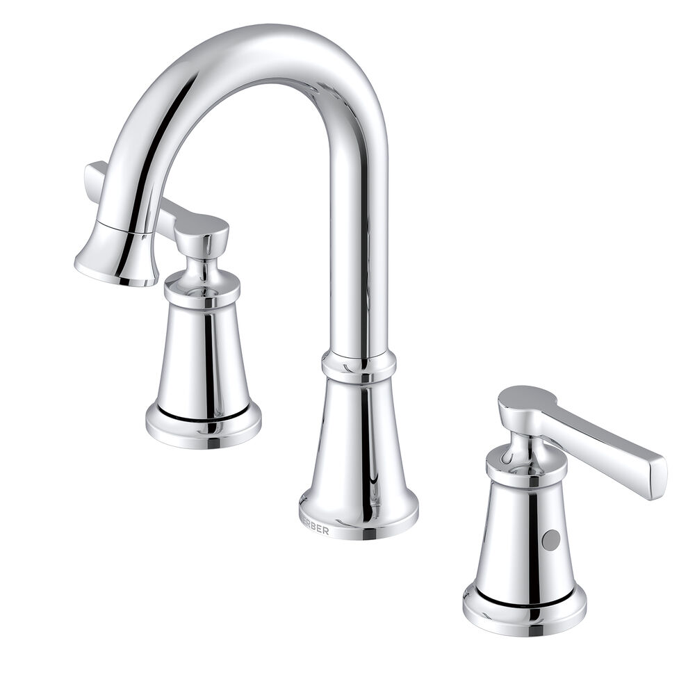 D304179 Northerly Faucet, 1.2 gpm Flow Rate, 8-1/4" H Spout, 6 to 12" Center, 2 Handles, 50/50 Touch-Down Drain, Chrome