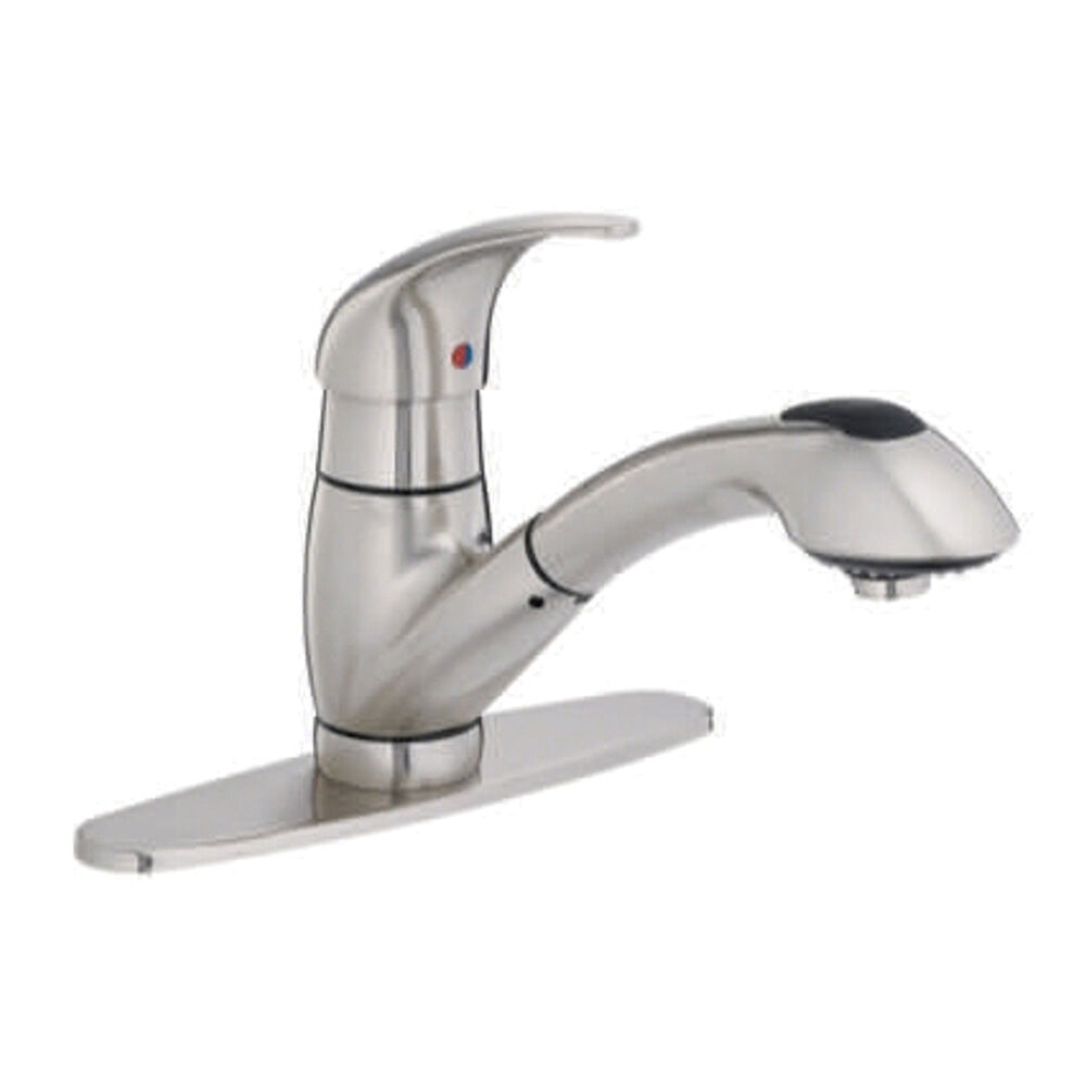 G0040266SS Viper™ Pull-Out Kitchen Faucet, 1.75 gpm, 360 deg Swivel Spout, 1 Handle, 1 Faucet Hole, Stainless Steel