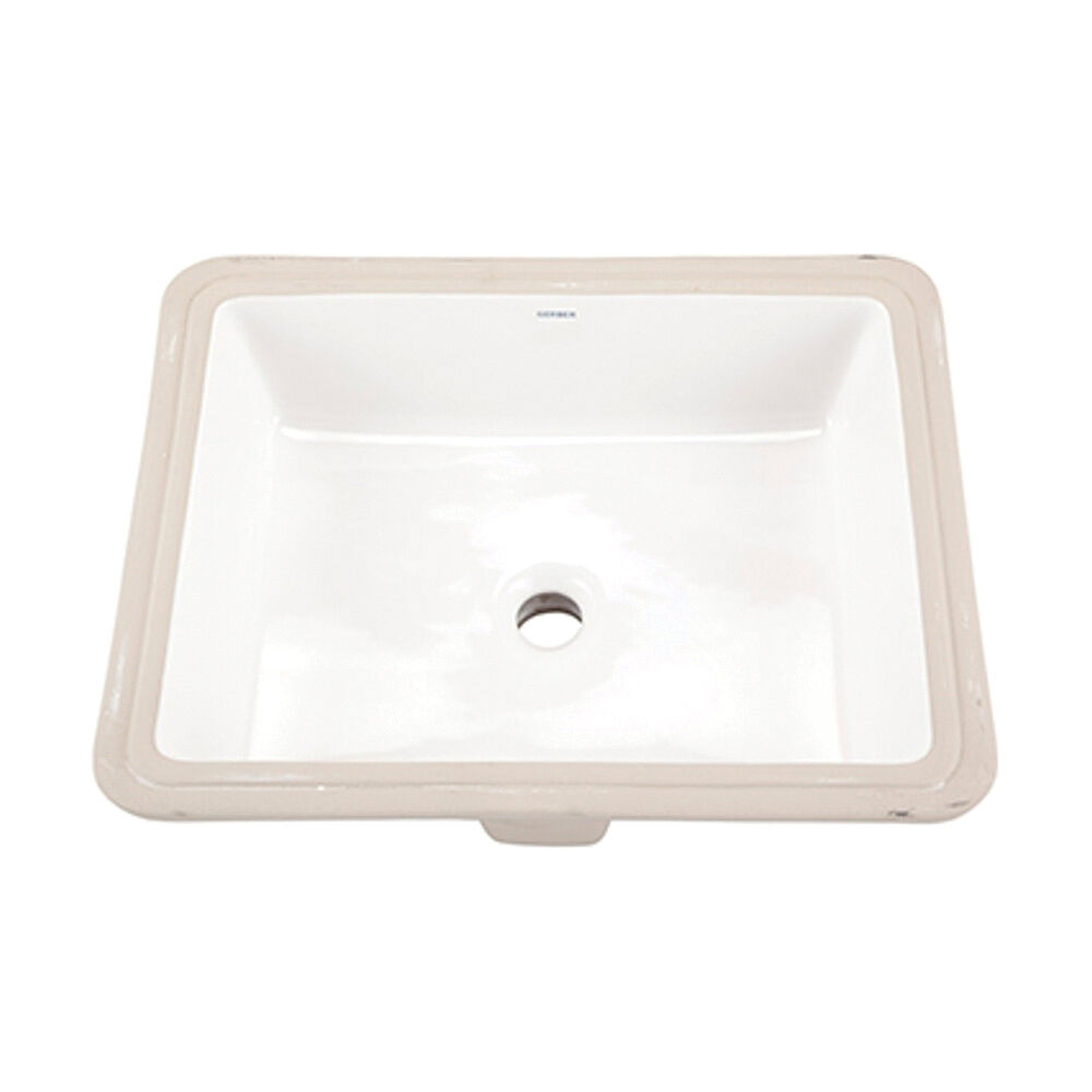 G0012791 Wicker Park™ Undercounter Bathroom Sink, Rectangular Shape, 19-5/8" W x 15-1/2" D x 6-3/4" H, Deck/Wall Mount, White