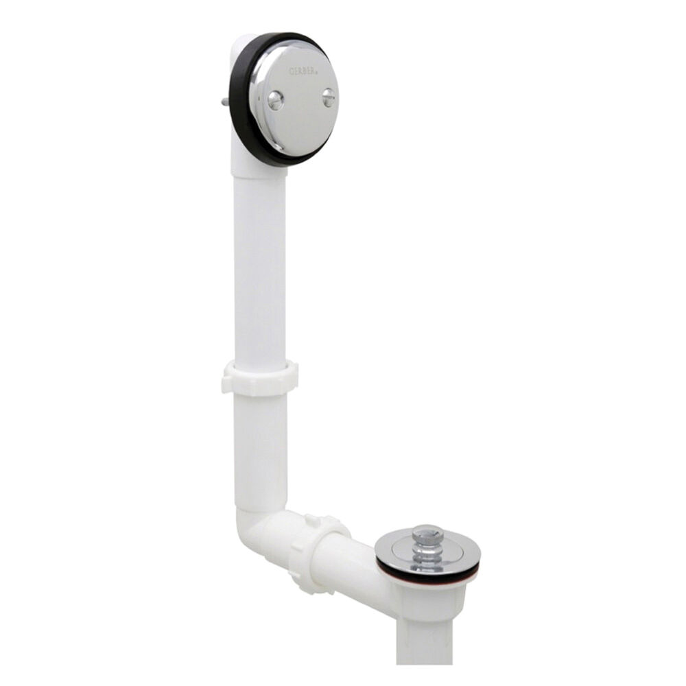G004155176 41-551-76 Series Drain-in-Shoe Lift and Turn Bath Drain with Retaining Ring, PVC, Polished Chrome