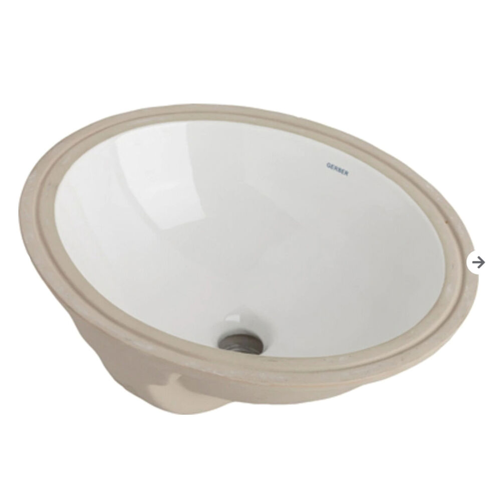 G0013743 Luxoval™ Undercounter Bathroom Sink, Oval Shape, 17-5/8" W x 14-5/8" D x 6-7/8" H, Deck/Wall Mount, White