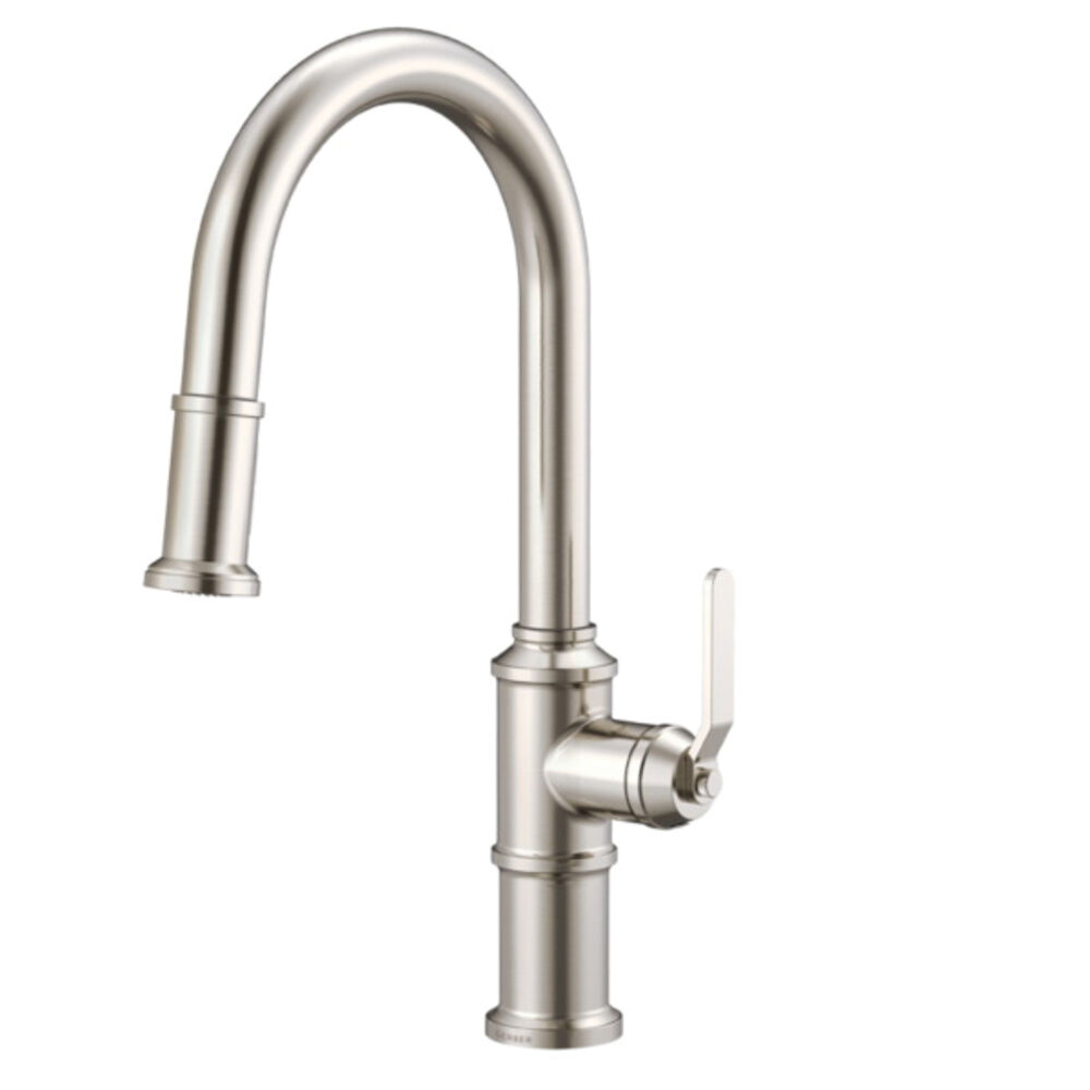 D454437SS Kinzie® Pull-Down Kitchen Faucet, 1.75 gpm, 1 Handle, 1 Faucet Hole, Stainless Steel