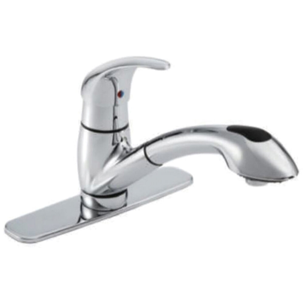 G0040266 Viper™ Pull-Out Kitchen Faucet, 1.75 gpm Flow Rate, 360 deg Swivel Spout, 1 Handle, 1 Faucet Hole, Polished Chrome