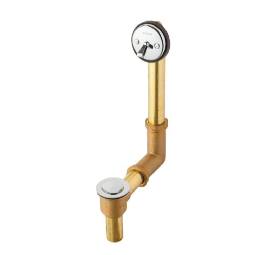 G0041801 41-801 Series Drain-in-Shoe Pop-Up Bath Drain, 17 ga Brass, Polished Chrome