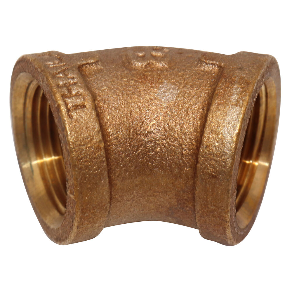 45 deg Pipe Elbow, 1 in, FNPT, 125 lb, Brass, Rough, Import