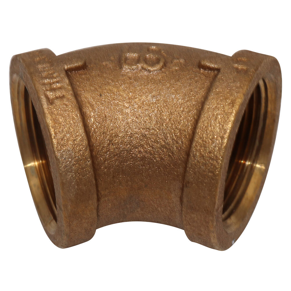 45 deg Pipe Elbow, 1-1/4 in, FNPT, 125 lb, Brass, Rough, Import