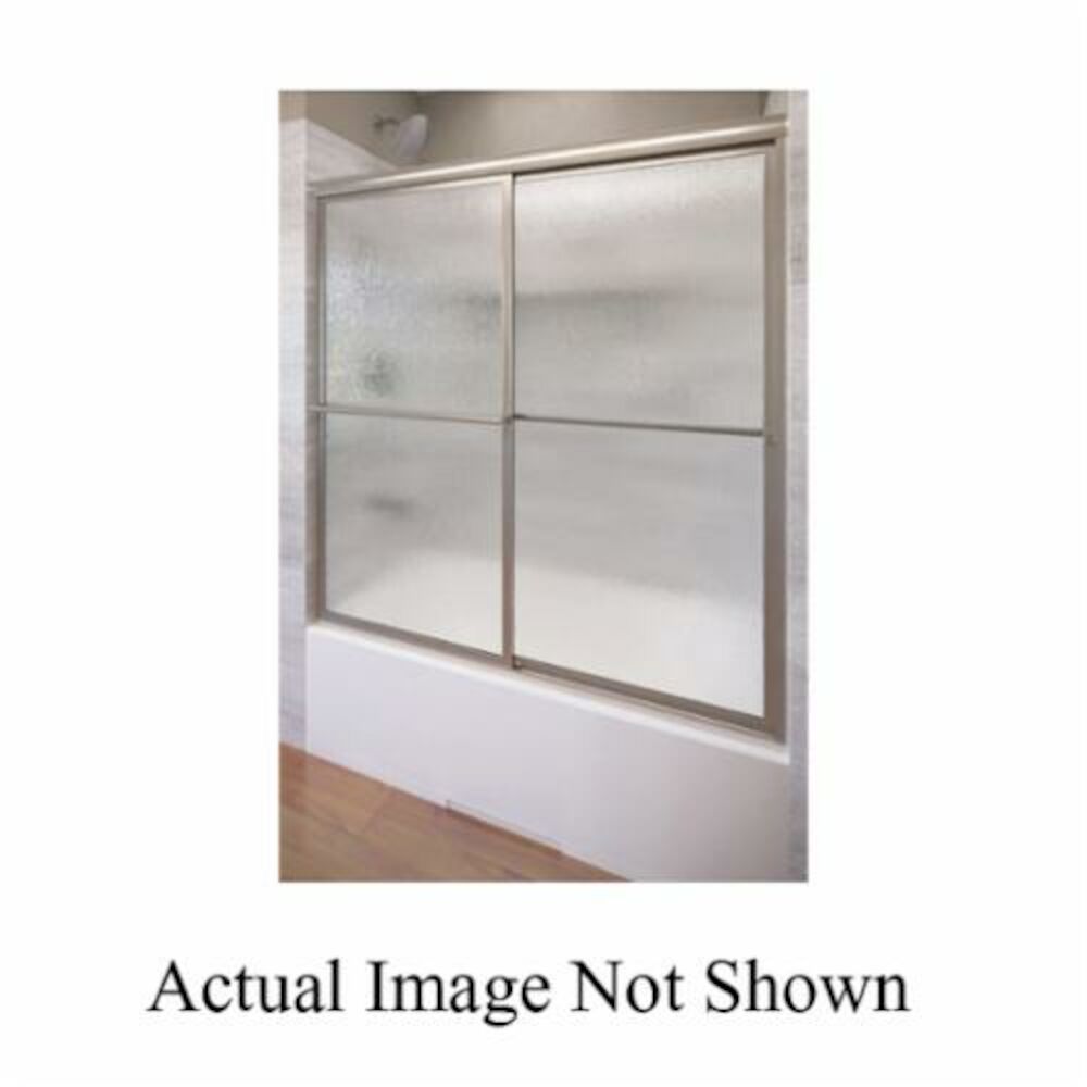 Basco® 6150-52 Sliding Framed Tub Door, Obscure Glass, Silver, 5/32" THK Glass, Deluxe™