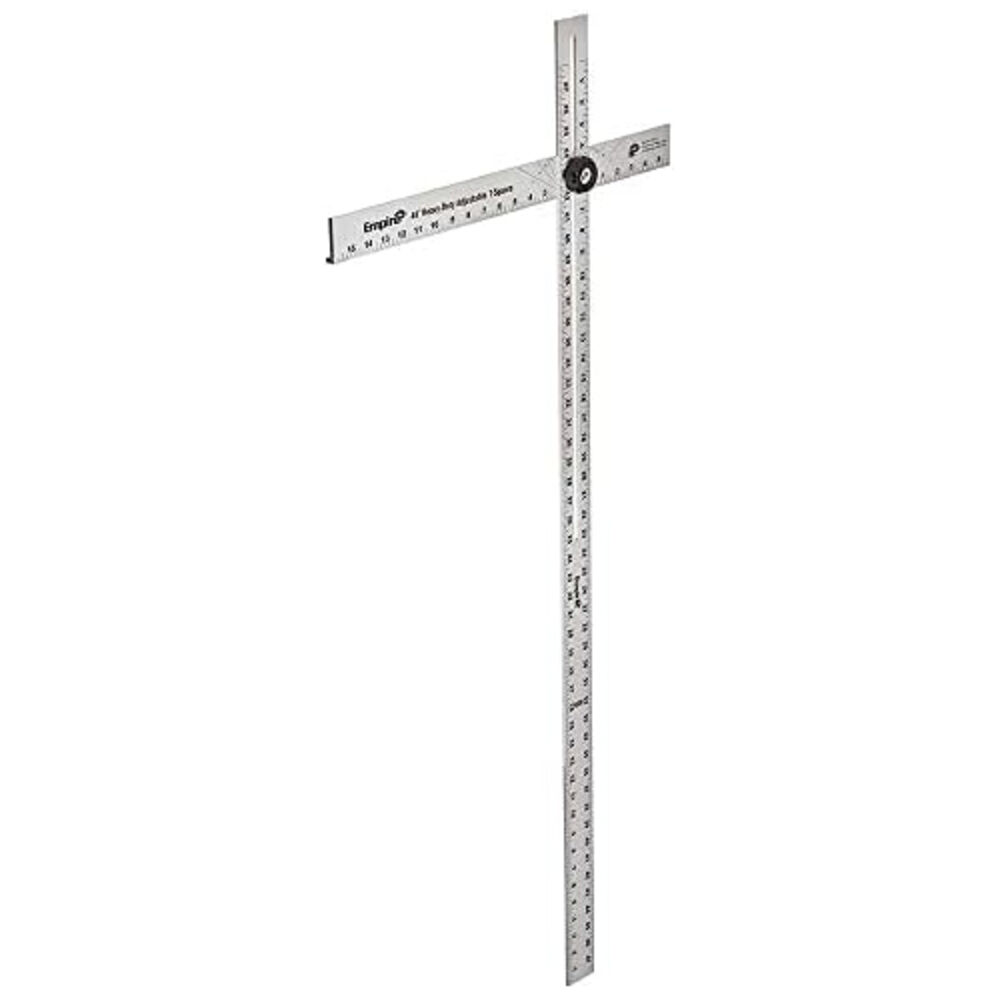 Milwaukee® Tool Empire® 419-48 Adjustable Head Super Heavy Duty T-Square, 48" L, 1/16" Graduation, 48" Tongue, Aluminum