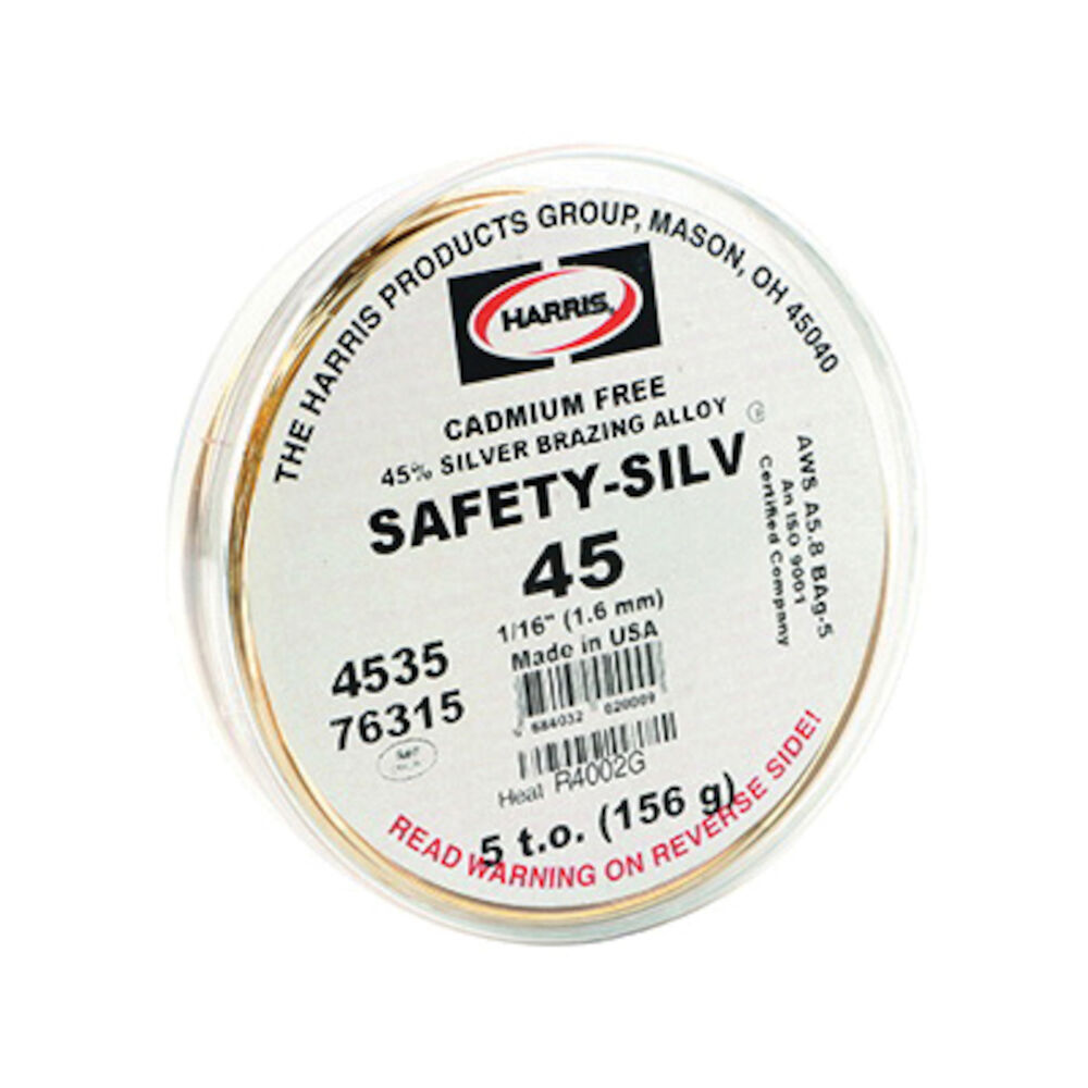 Harris® 4535 Safety-Silv® 45 Brazing Alloy, 1/16" Dia, 5 ozt Coil