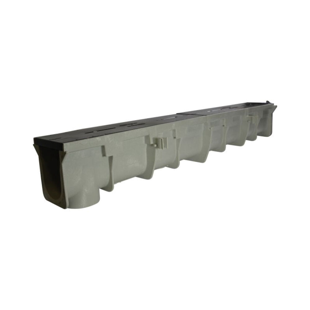 NDS DS-095 Pre-Sloped Channel Drain w/ UV Inhibitor, Light Gray