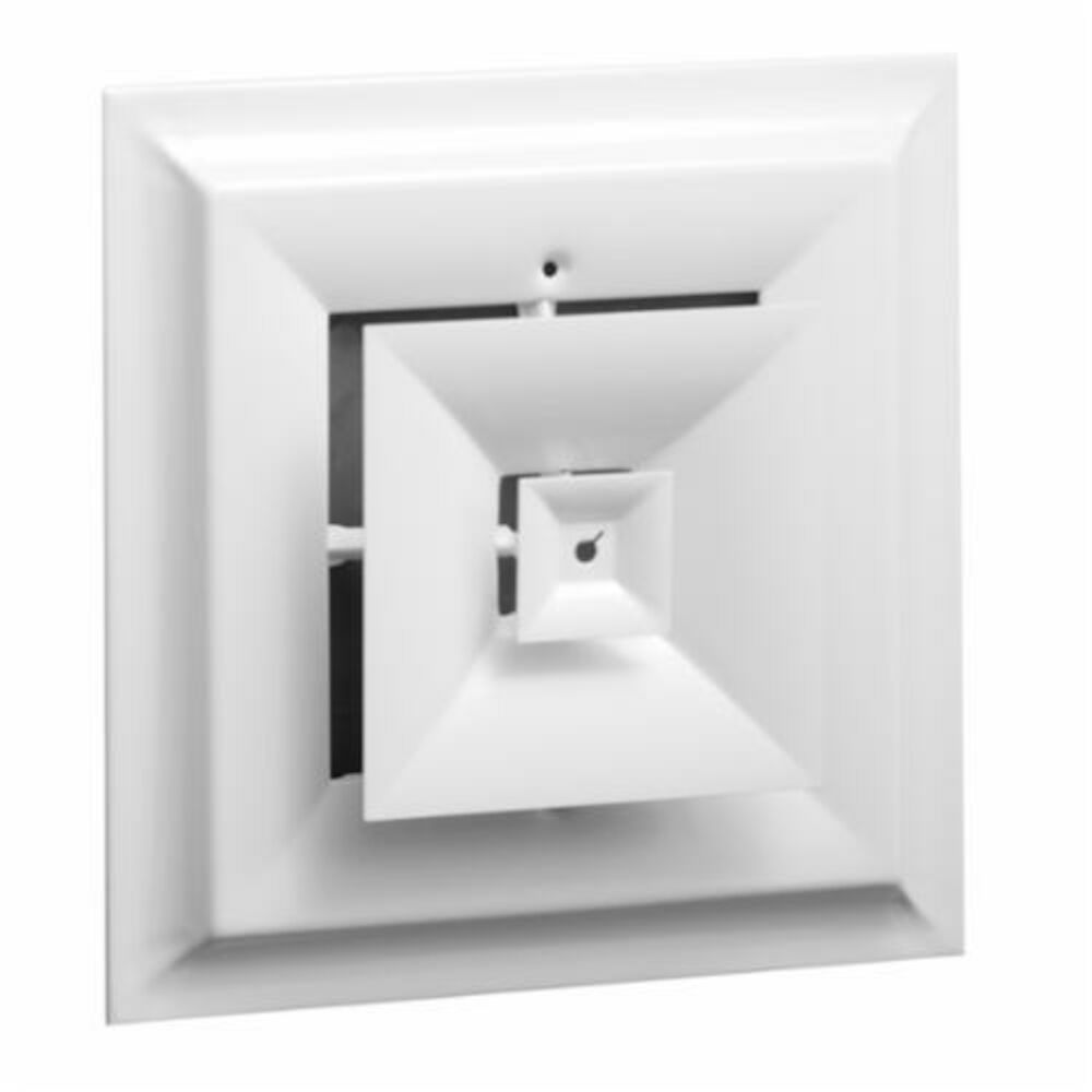 Hart & Cooley® 24 10 W Step-Down Ceiling Diffuser, 10x10 in, Square Diffuser, Steel, Bright White, Domestic