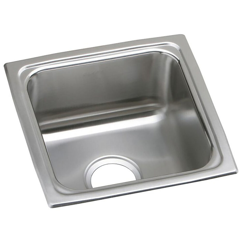 LFR1515 Lustertone® Classic Stainless Steel 15" x 15" x 7-5/8" Single Bowl Drop-In Bar Sink