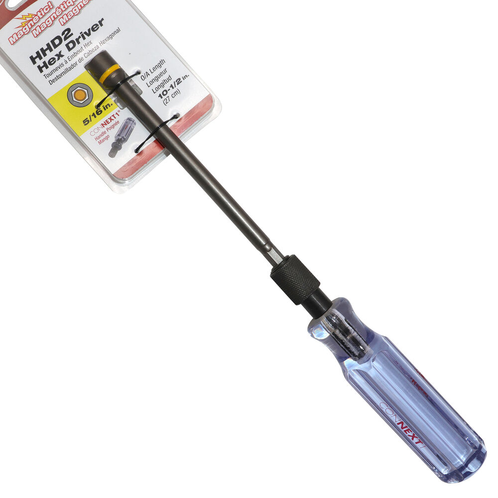 Malco® HHD2 Long Magnetic Hand Driver, 5/16" Hex, Quick-Change Handle, Nickel Plated