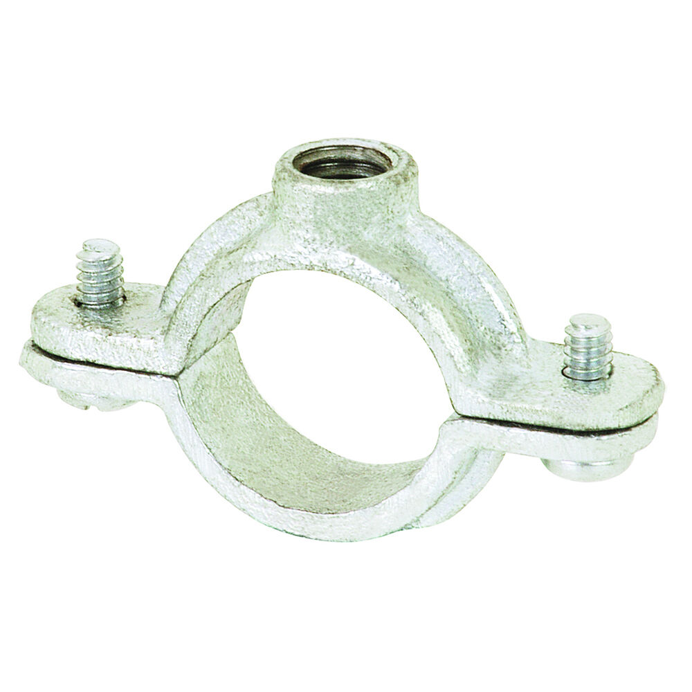 516-2GPK2 Overhead Split Ring Hanger, 1/2" IPS Pipe/Tube, 3/8" Rod, 180 lb Load, Ductile Iron, Galvanized, Import