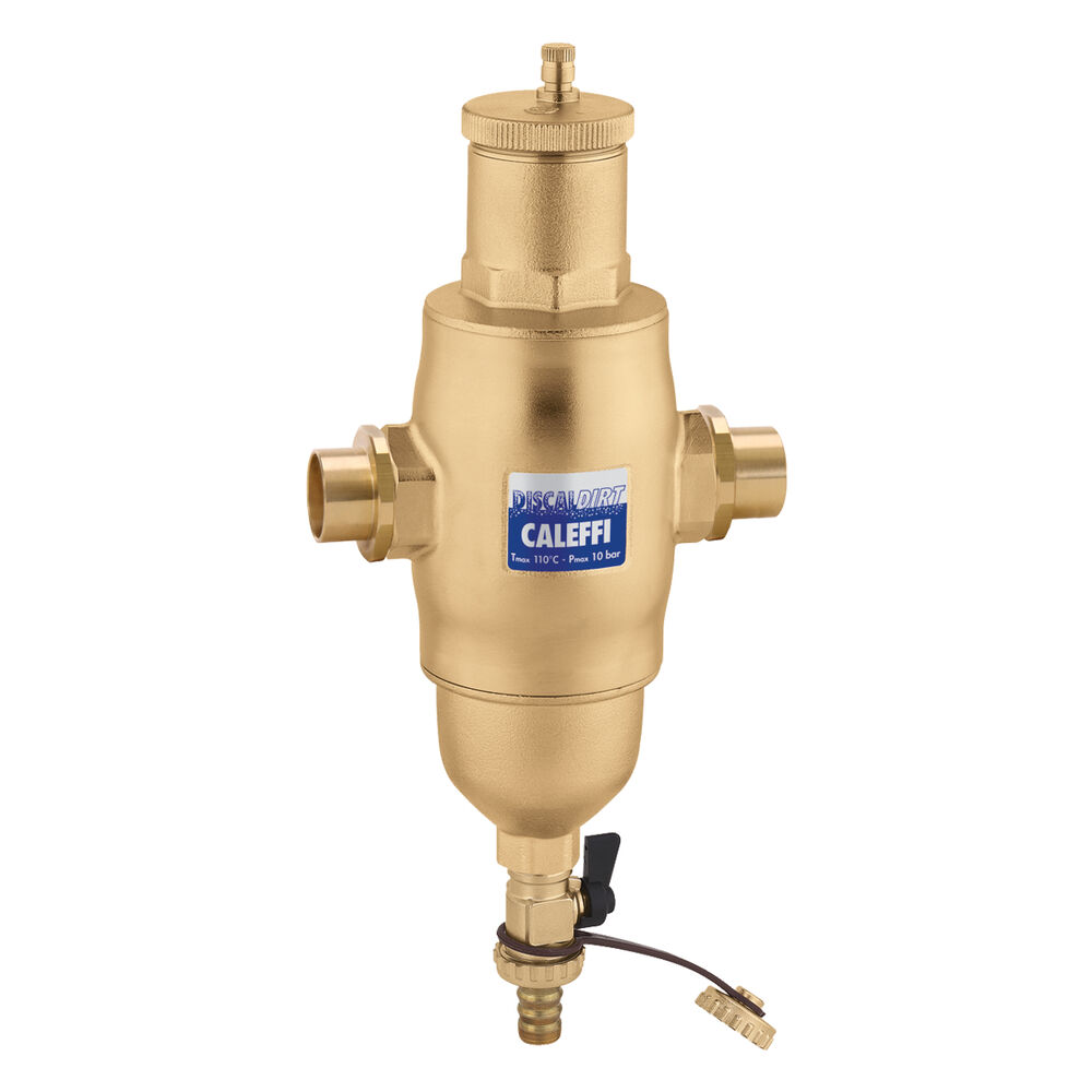 Caleffi DISCALDIRT® 546016A 1" Air and Dirt Separator, MNPT, 150 psi, 9 gpm, 32 to 250 deg F, Brass