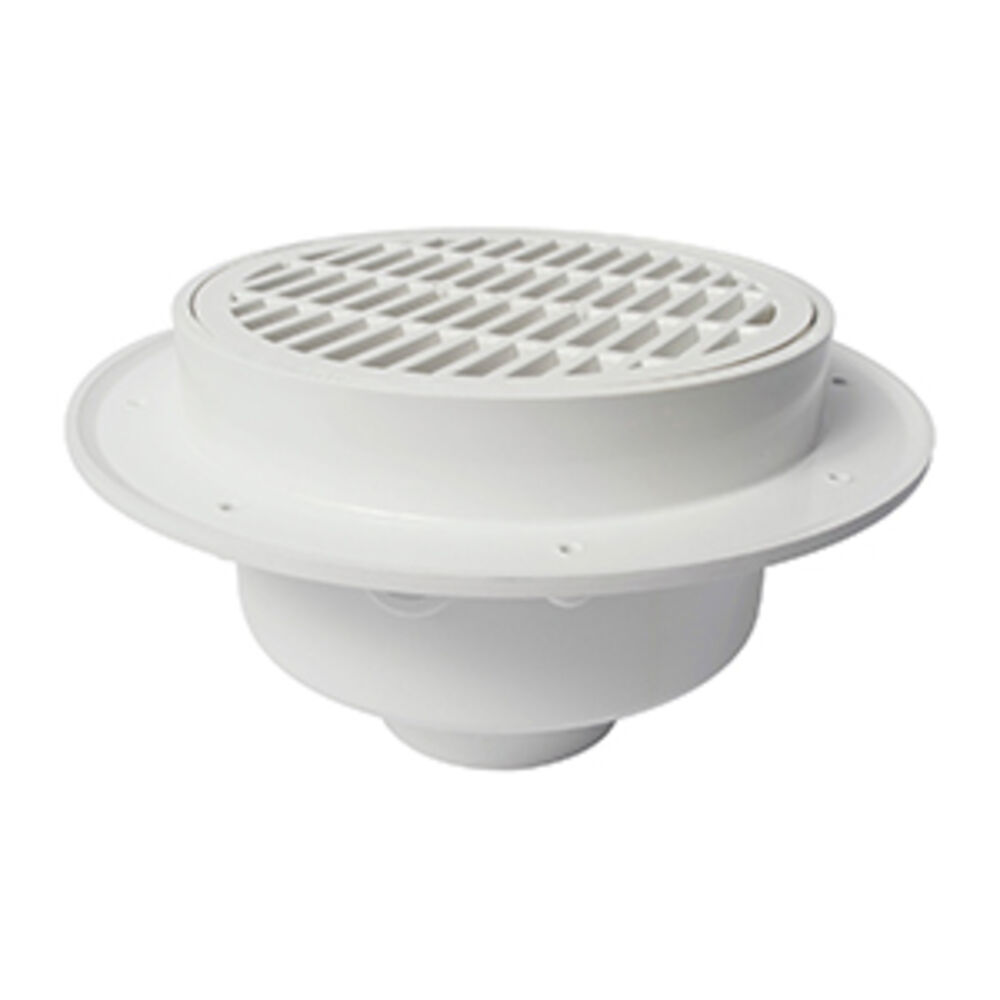 FatMax™ 860-W2P Floor Sink with PVC Strainer, 2" White PVC Hub, 9" Round Grate
