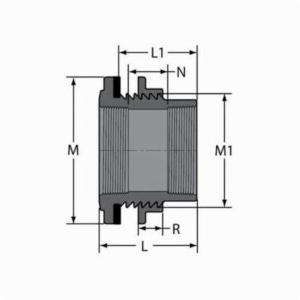 Spears® 8172-030 Standard Tank Adapter With Neoprene Gasket, 3 in, FNPT, 4-5/8" Hole, PVC, Domestic