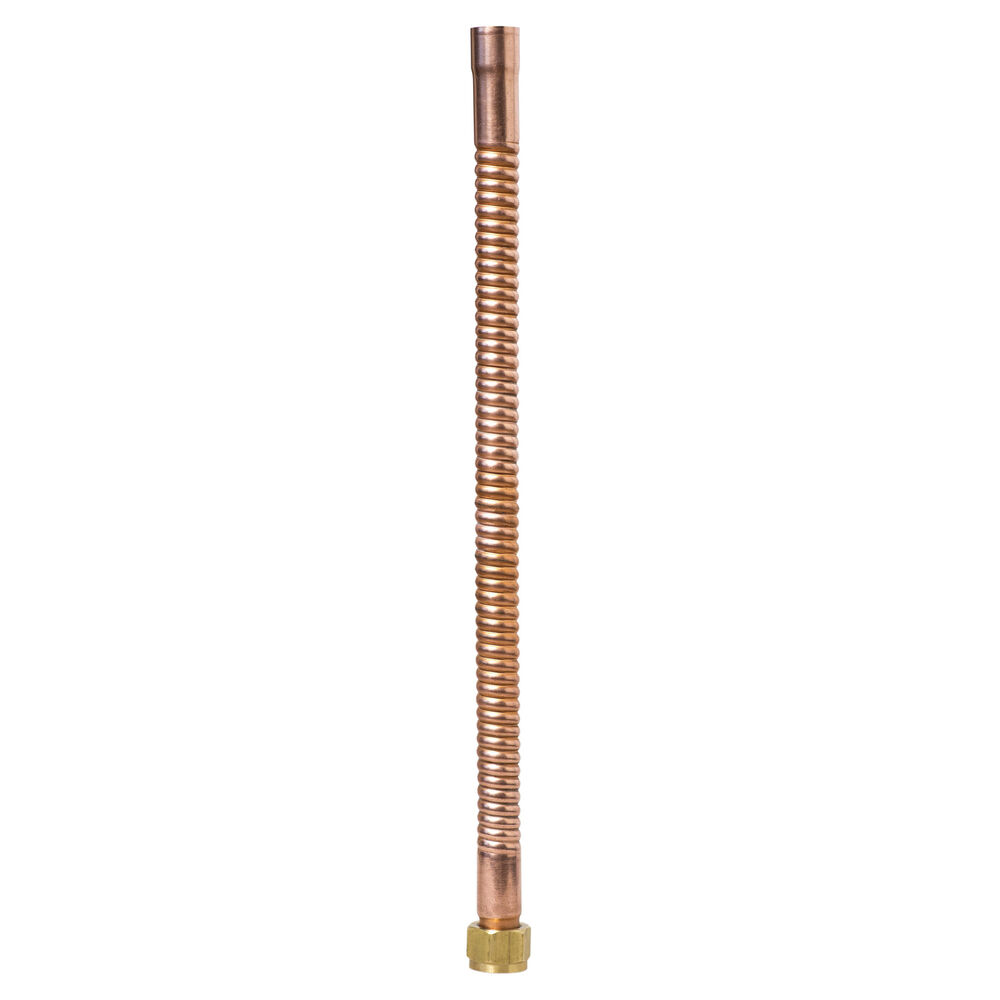634-324 Straight Flexible Water Heater Connector, 3/4 in, FNPTxFNPT C Swivel, 24" L, Copper, Domestic