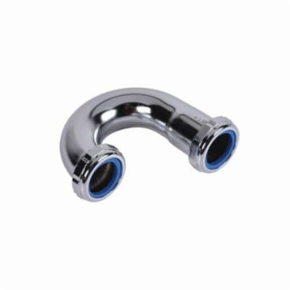 Dearborn® 650-1 J-Bend w/o Cleanout, 1-1/4" Nominal, 20 ga, Brass, Chrome Plated