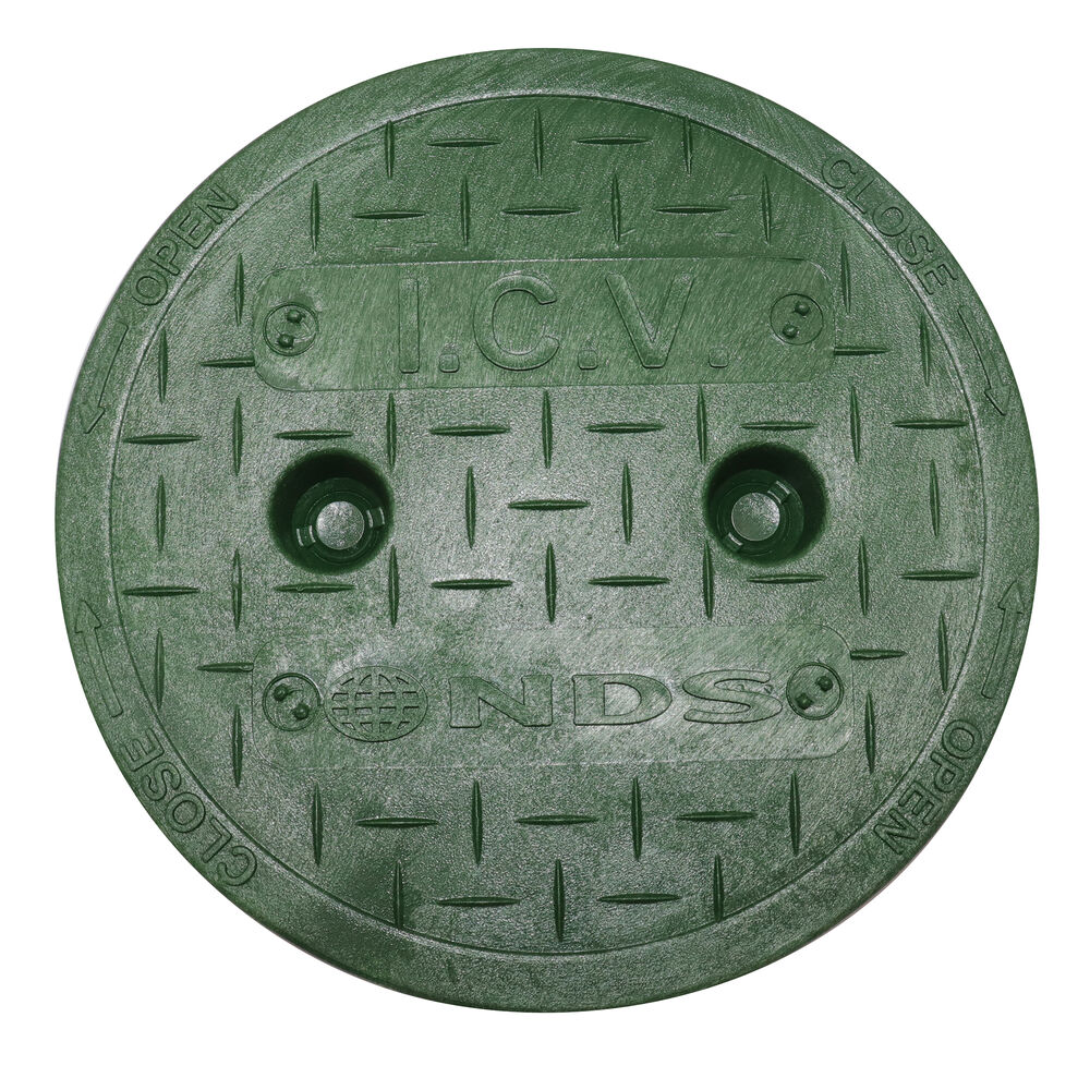 NDS® 107C Round Overlapping Cover, 6" Round Cover, Polyethylene, Green