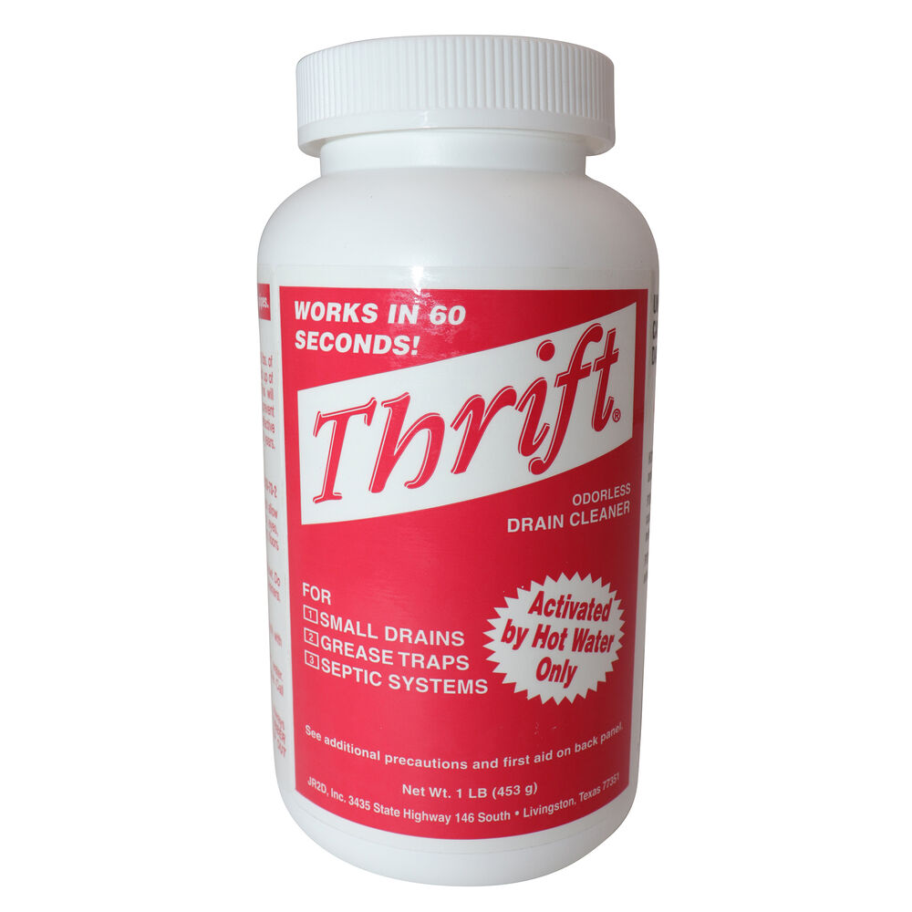 Thrift™ T-100 Acid-Free Drain Cleaner, 1 lb, Flakes, White, Odorless