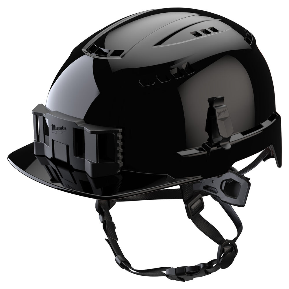 Milwaukee® Tool  48-73-1330 Adjustable Front Brim Safety Helmet, Vented, Padded Suspension, Swing Wheel Ratchet Adjustment, LEXAN™ Polycarbonate, Class C, Black