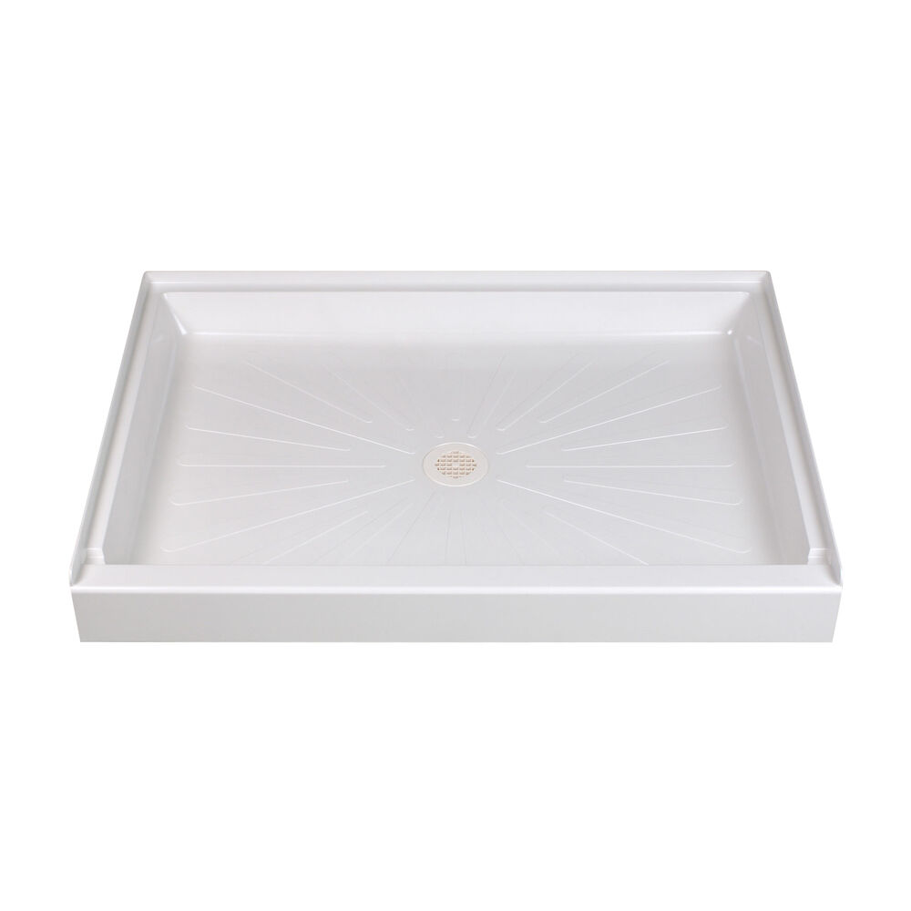 ELM® MUSTEE 3060R WHT 1-Piece Shower Base, DuraBase®, Semi-Gloss White, Right Hand Drain, 60" L x 30" W, Domestic