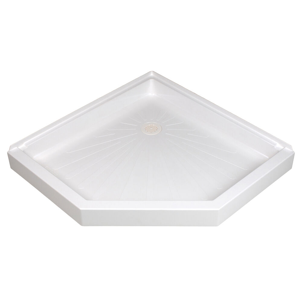 ELM® 4242CM Threshold Neo-Angle Shower Floor, DuraBase®, 42" L x 42" W, White