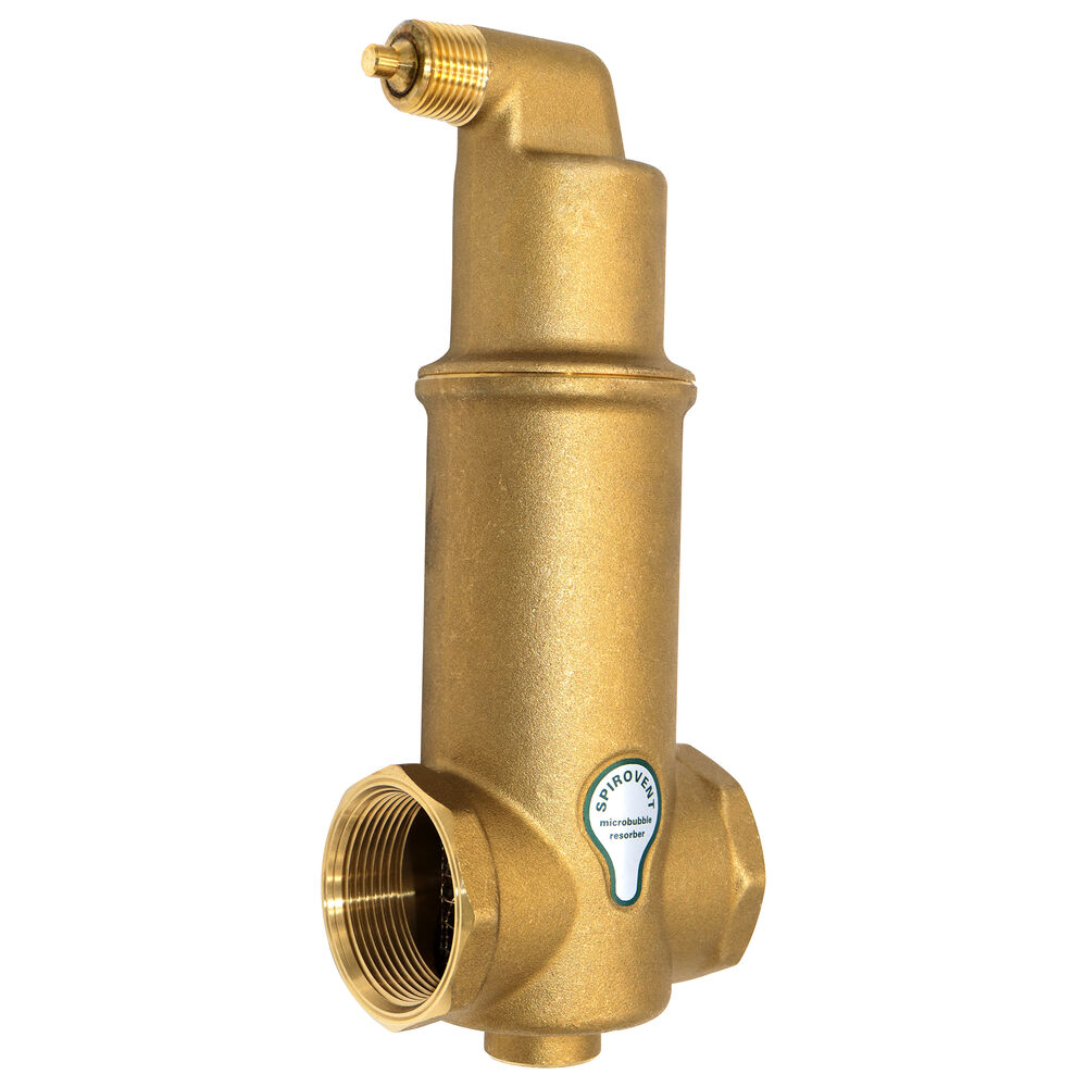 SPIROTHERM® Spirovent® Microbubble™ VJR150TM Junior VJR Air Eliminator, 1-1/2 in, FNPT, 150 psig, 270 deg F, Brass, Domestic