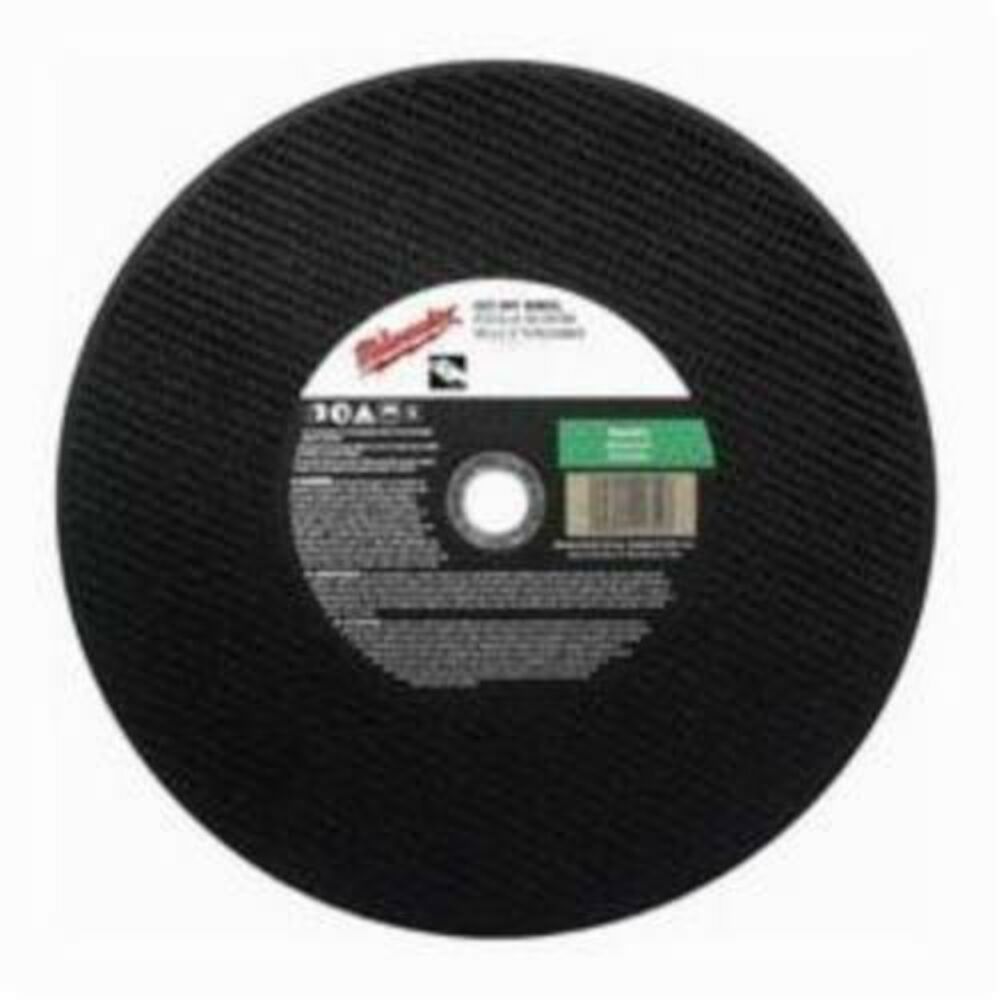Milwaukee® Tool 49-94-1480 Premium Cut-Off Wheel, 14" Dia x 1/8" THK, 20 mm Center Hole, C24T Grit, Silicon Carbide Abrasive