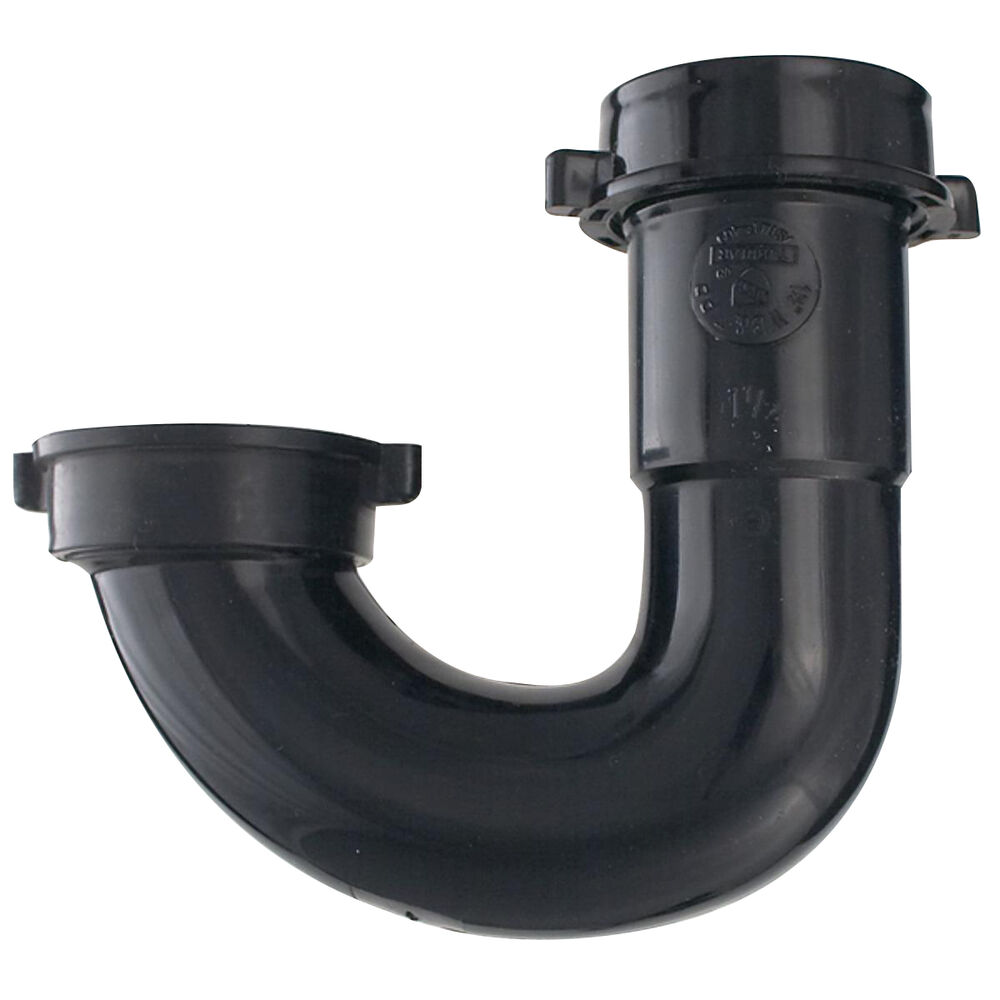 230-1616101 Sink Trap J-Bend, 1-1/2" Nominal, Polypropylene, Black, Domestic