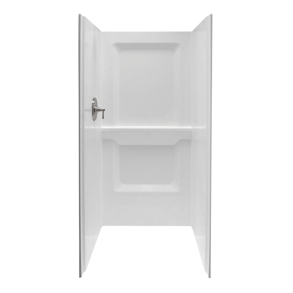 ELM® MUSTEE 732SWHT 32" DURAWALL® Square Shower Wall w/ Smooth Side Walls, White