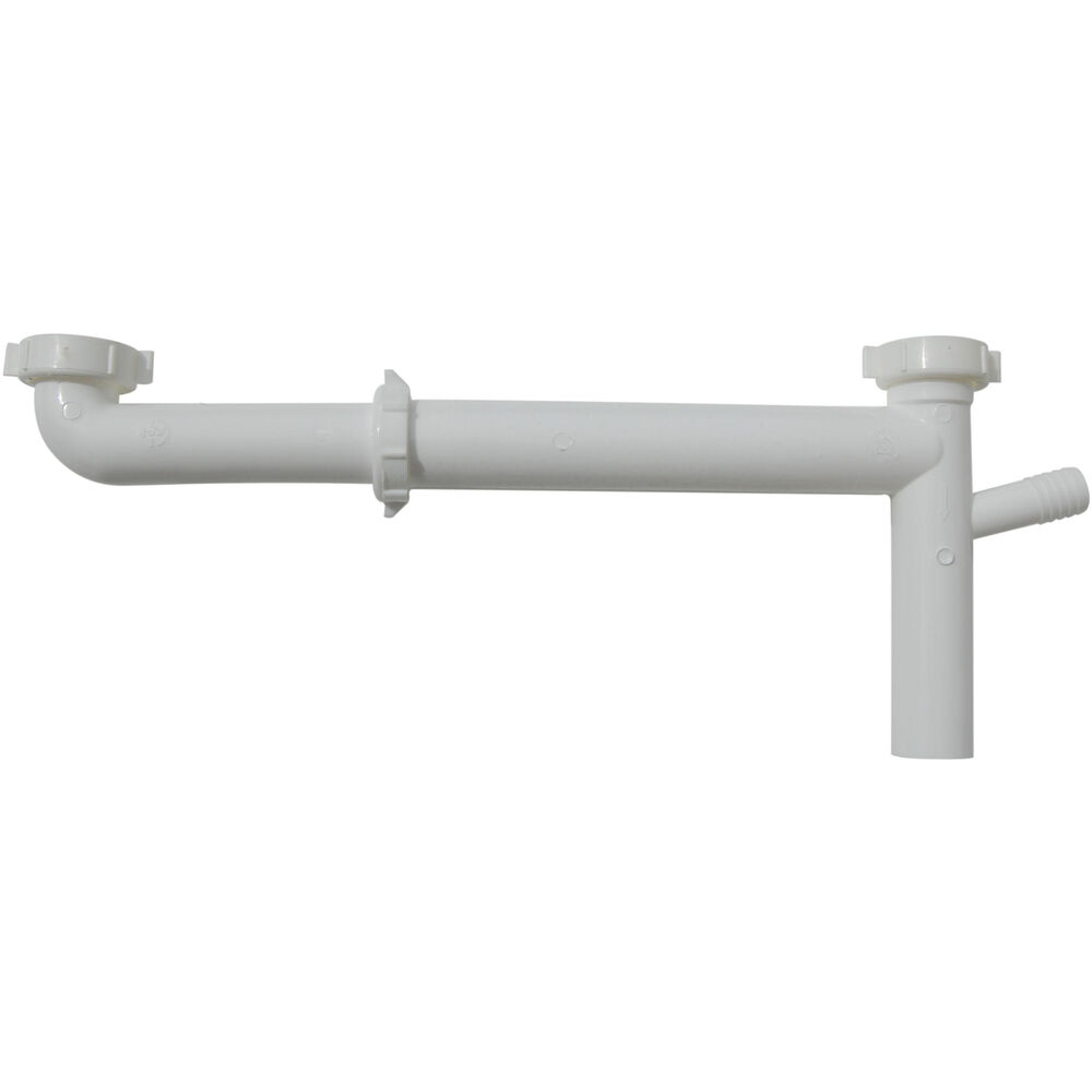 230-240616201 Direct Connect Telescopic End Outlet Waste With 1/2" Dishwasher Branch, 1-1/2" Nominal, Polypropylene, Soft TPV Washers, White, Domestic