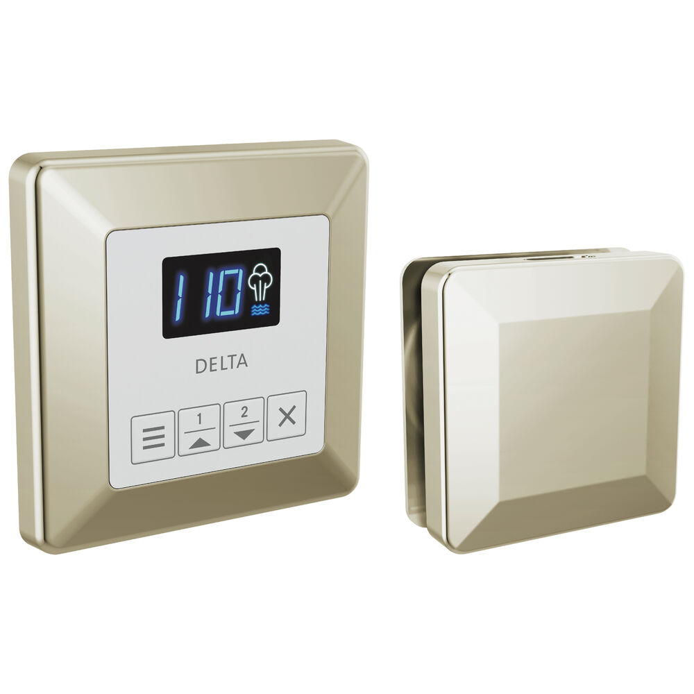DELTA® 5CH-250T-PN-PR Square Steam Shower Control, Digital Display, Lumicoat Polished Nickel