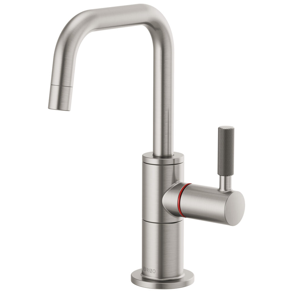 Brizo® Litze® Instant Hot Faucet w/ Square Spout and Knurled Handle, Stainless