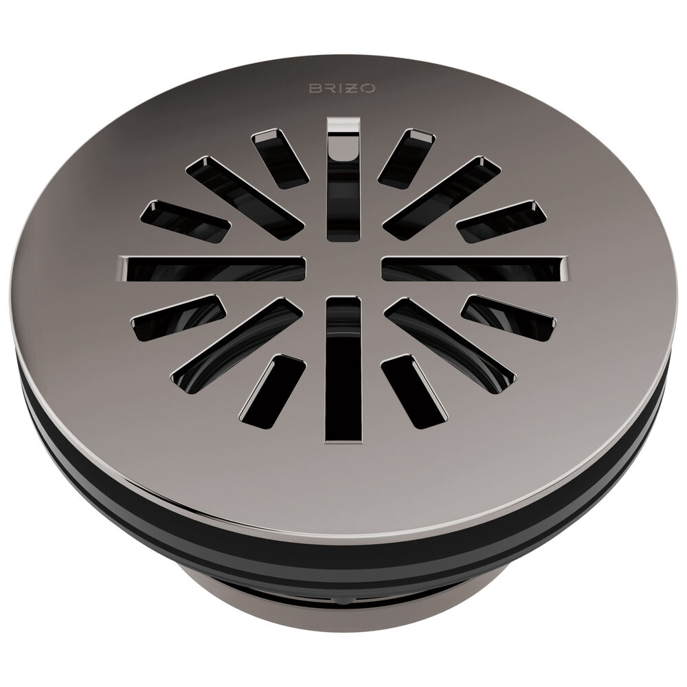 Brizo® BT051414-BNX Round Shower Drain, 4" Nominal, Brass Drain, Black Onyx