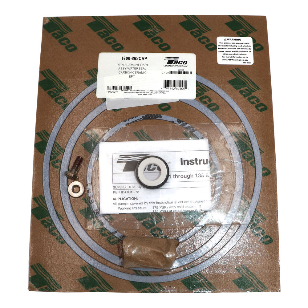 Taco® 1600-868CRP Water Seal Kit, Ceramic Primary Ring