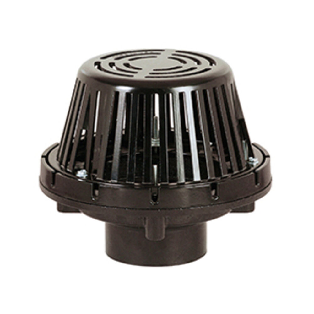 867-A4 Roof Drain With Dome Strainer, 4" Outlet, Solvent WeldxHub Connection, ABS Drain