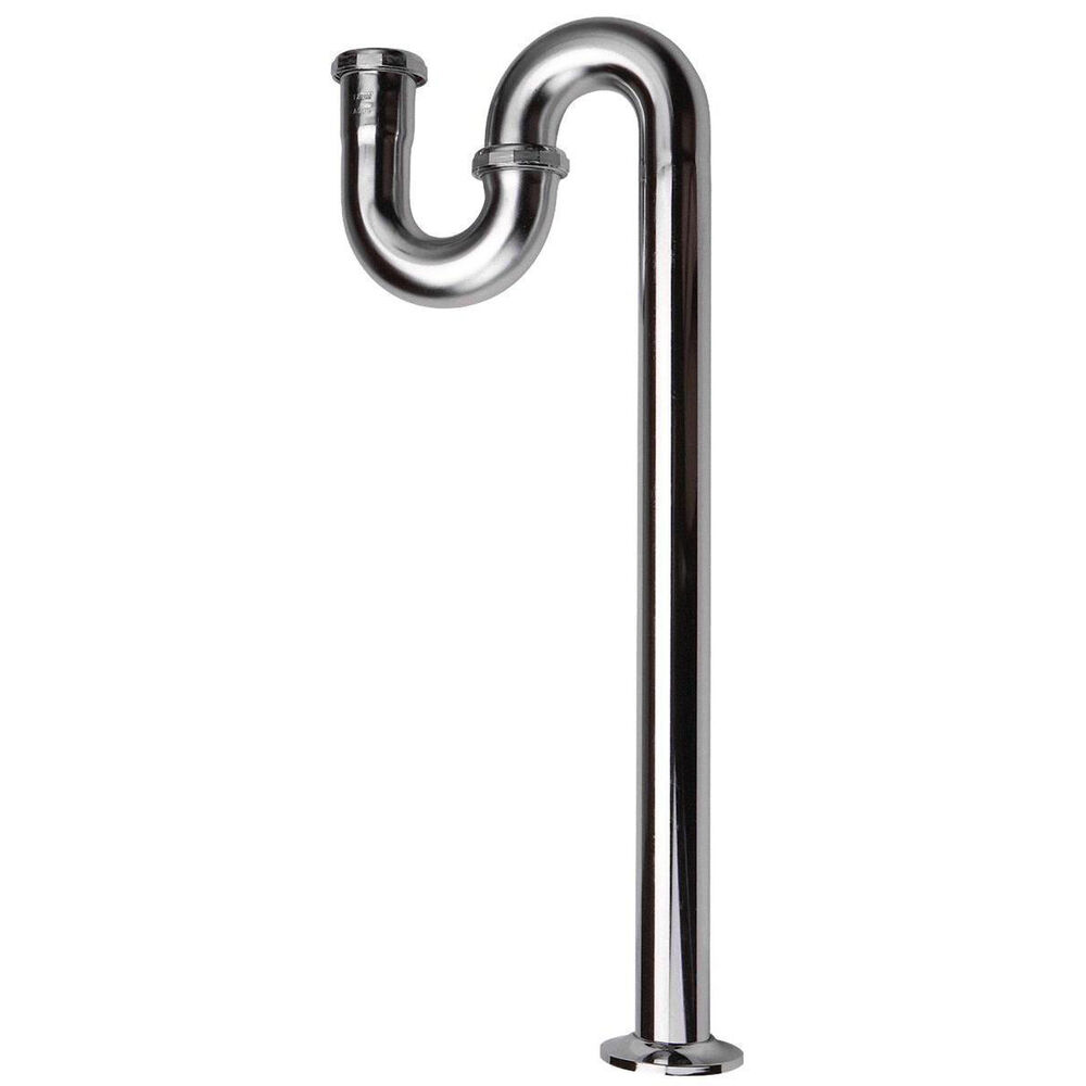 240-1151C04 S-Trap, 1-1/4" Nominal, Brass, Chrome Plated, 22 ga, Domestic