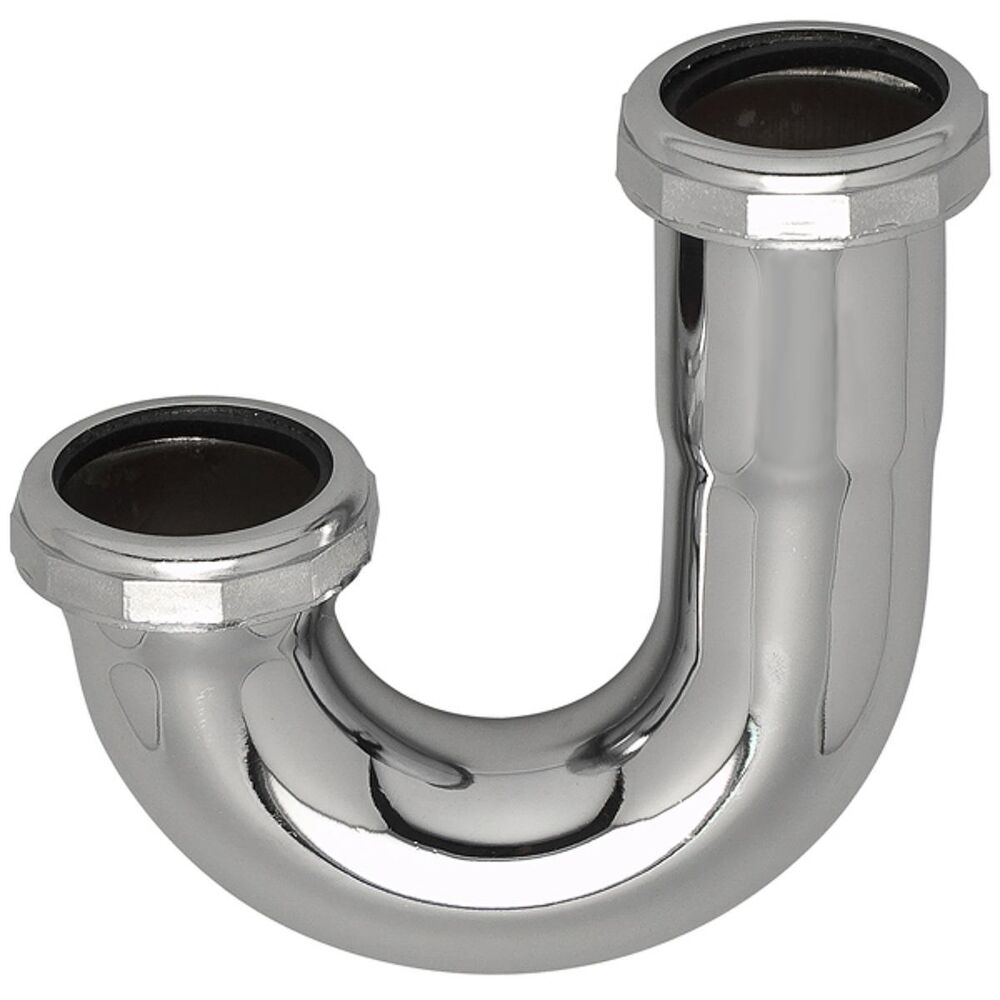 240-1551C12 J-Bend, 1-1/4" Nominal, 22 ga, Chrome Plated, Domestic