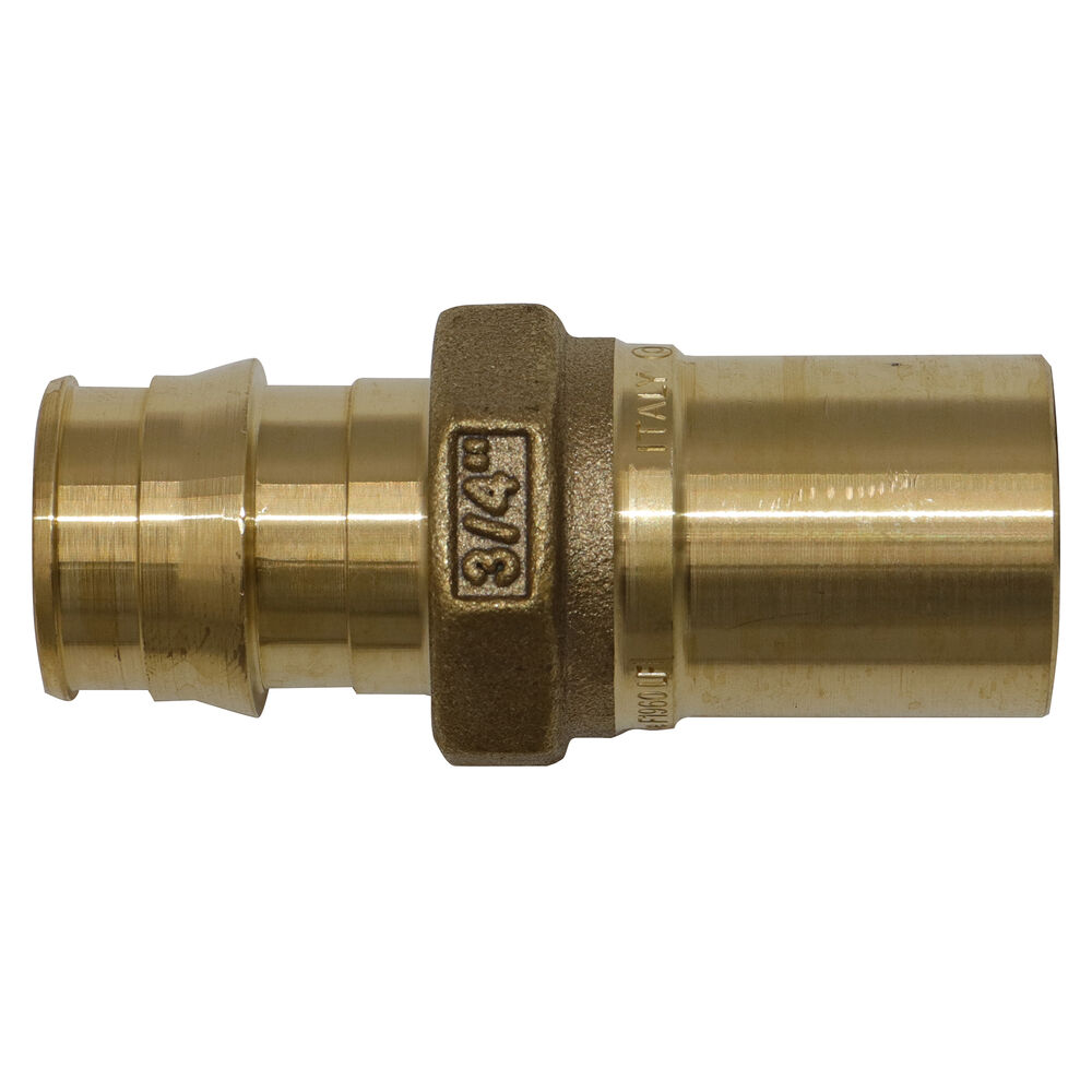 Uponor ProPEX® LFP4507575 3/4" Press Fitting Adapter, F1960 Cold Expansion PEX x Copper Press, 250 psi, Brass
