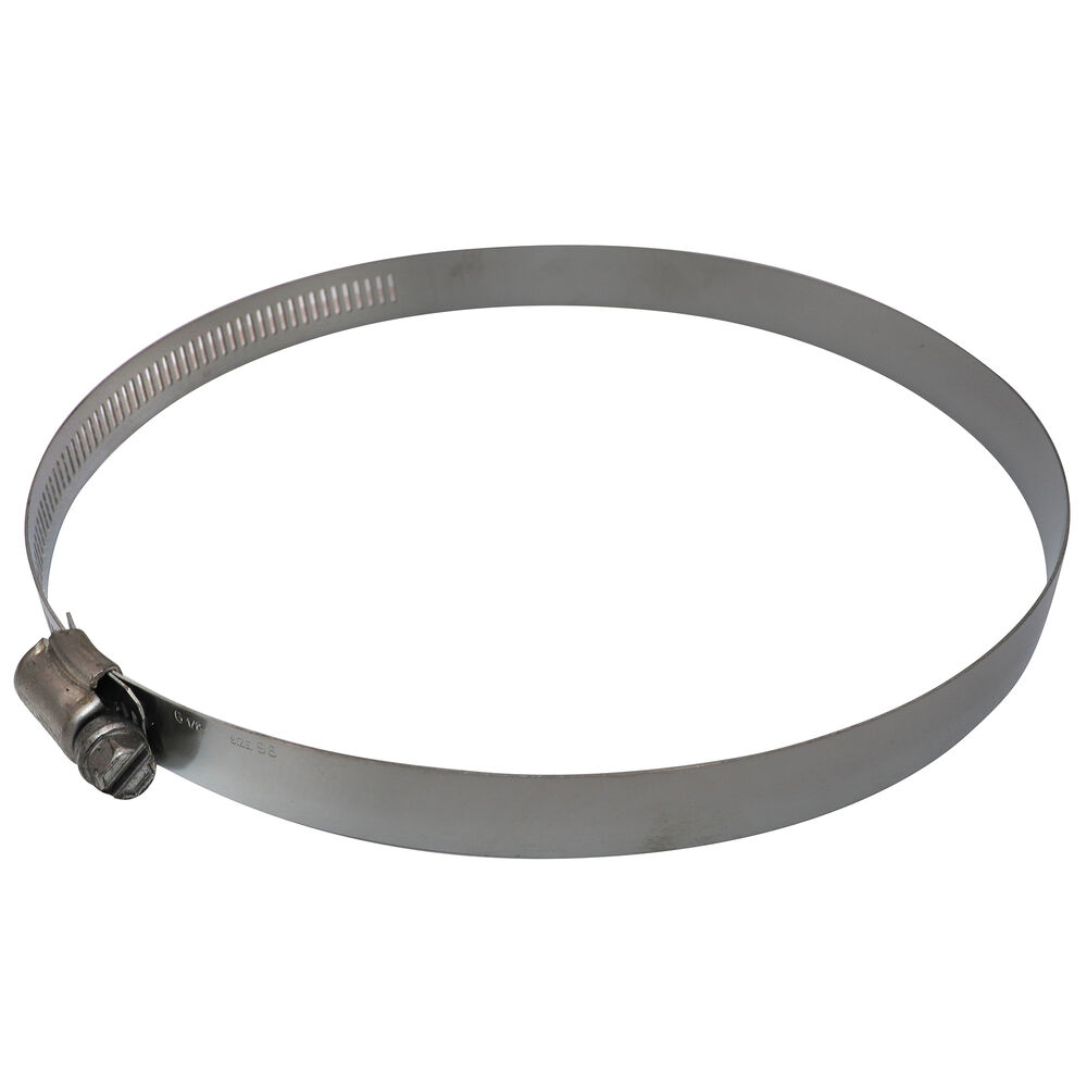 Full size Gear Clamp, 4-1/2 to 6-1/2" Clamp, #96 Trade, Stainless Steel Band, Stainless Steel Bolt