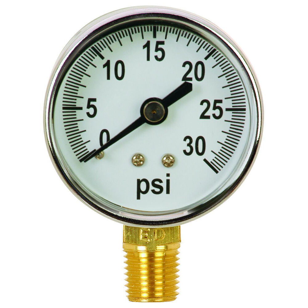 356-30PK1 Pressure Gauge, 0 to 30 psi, 1/4" MNPT Connection, 2" Dial