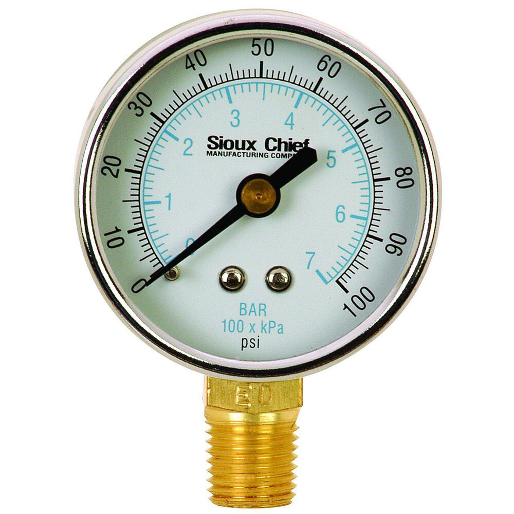 356-100PK1 Pressure Gauge, 0 to 100 psi, 1/4" MNPT Connection, 2" Dial