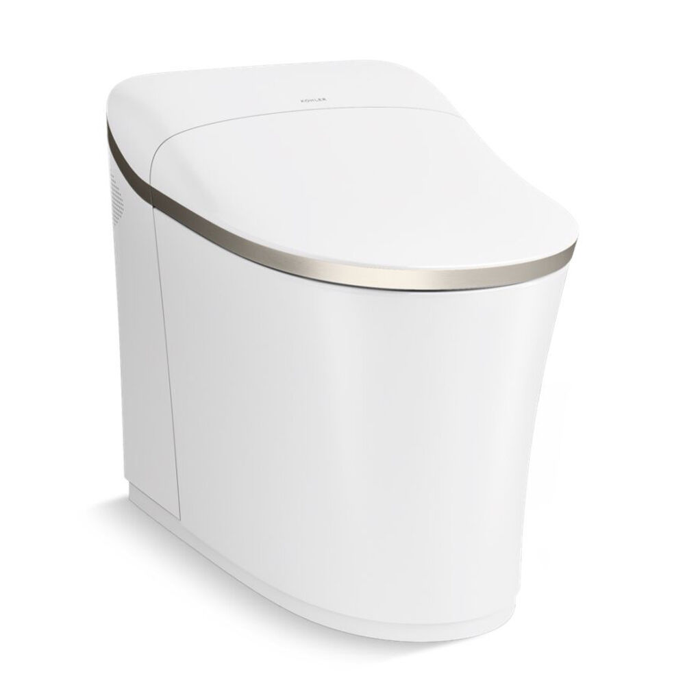 K77795-0BN Eir® One-Piece Elongated Smart Toilet, Dual-Flush, White with Brushed Nickel