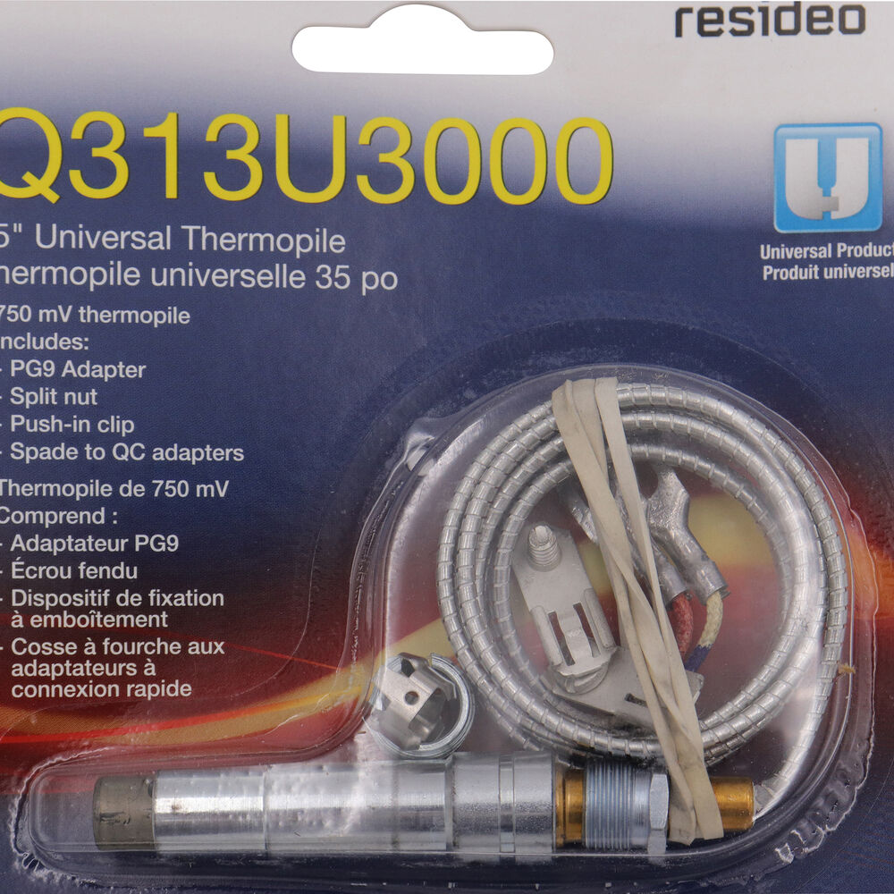 Honeywell Q313U3000/U Thermopile, 35" L, 750 mV, LP/Natural Gas, Import